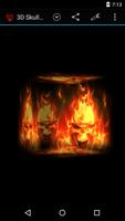 3D tengkorak terbakar Gambar poster