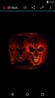 3D Skulls on fire Wallpaper capture d'écran 1