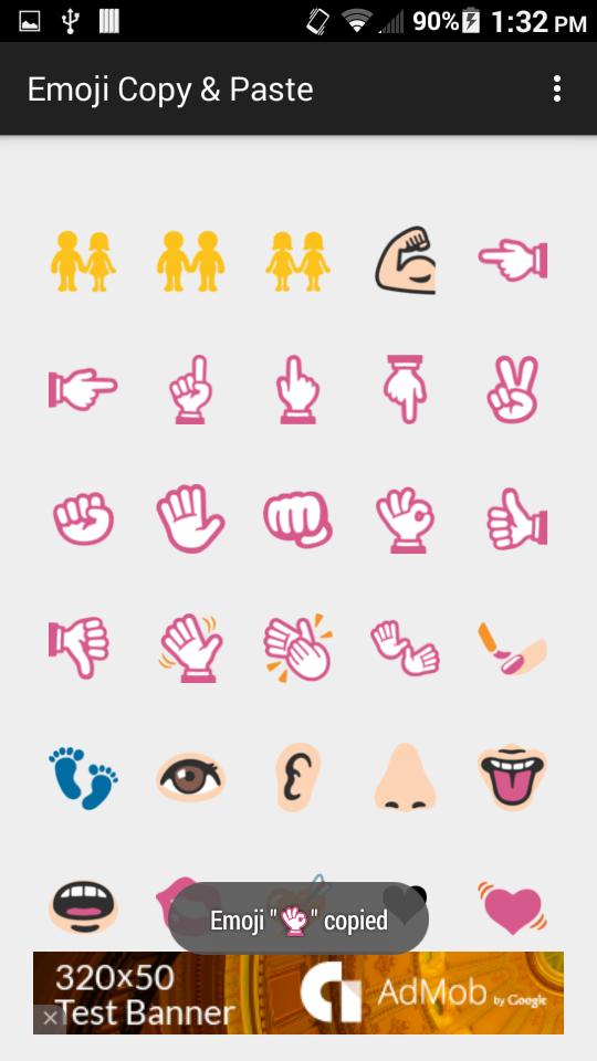 Paste emojis copy List of