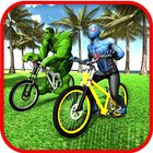 Offroad Superhero spider Bicycle: Downhill BMX ícone