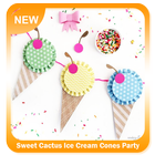 Sweet Cactus Ice Cream Cones Party icône