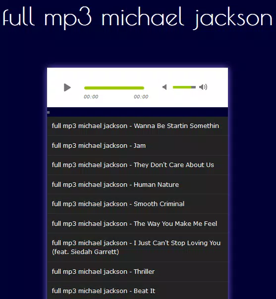 full mp3 michael jackson APK pour Android Télécharger