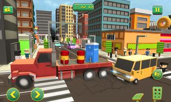 Blocky Truck Driver Simulator Urban Transport اسکرین شاٹ 1