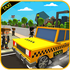 آیکون‌ Blocky Taxi Car City Driving : Pixel Taxi Sim Game