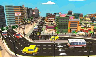 Blocky Taxi Car City Driving : Pixel Taxi Sim Game Ekran Görüntüsü 1