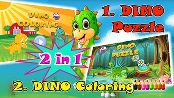 Coloring Puzzle Dinosaurs Kids 海報