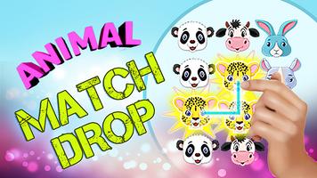 Animals Drop Match 3 Game Kids plakat