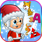 a b c English Santa xmas vocabulary words matching ikona