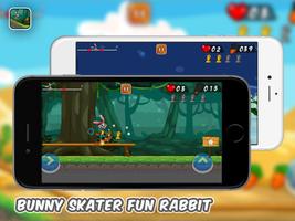 Funny Bunny Skater Run Poster