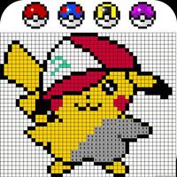 pixel color art - coloring by number - pikapixel पोस्टर