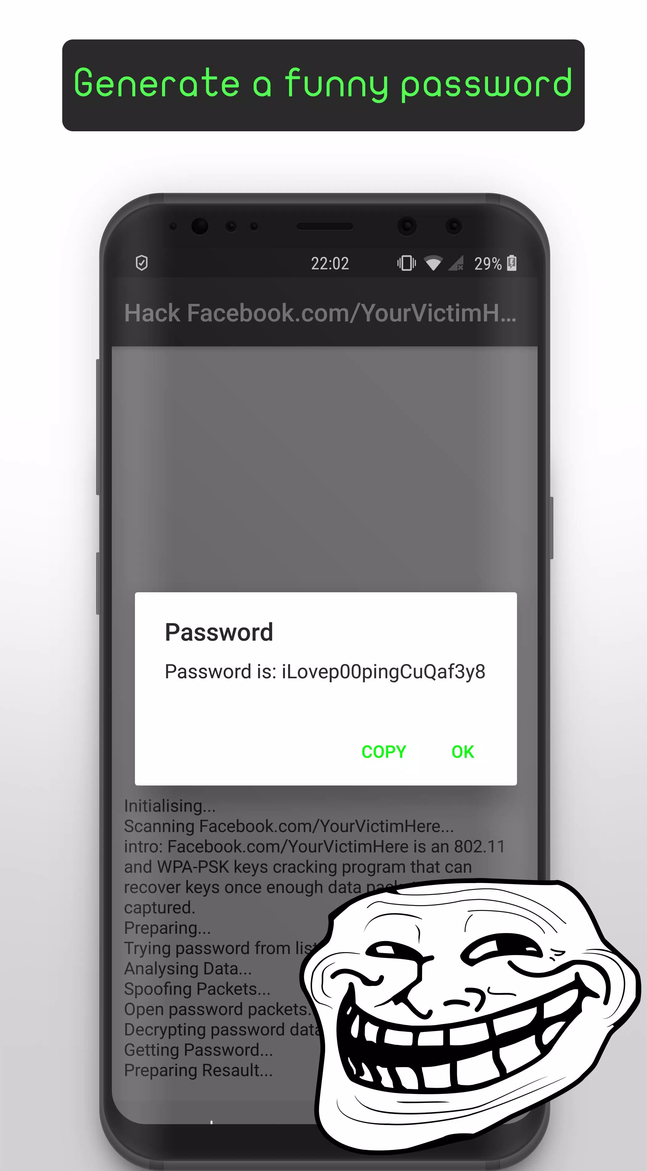 FB Hack Prank : Best Facebook TROLL App APK pour Android Télécharger
