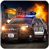 Police poursuite en voiture 3D icon