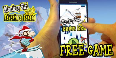 Monkey Ski Adventure Banana Cartaz