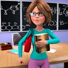 Haute école virtuelle fille Enseignant: Happy Fami icône