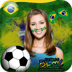 Brazil National Flag Face Photo Frame DP Maker icône