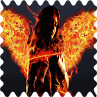 Girl with fiery wings Live WP أيقونة