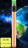 3D Earth Zipper Lockscreen Plakat