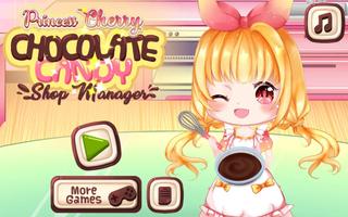 Princess Cherry Anime Chocolate Candy Shop Manager Affiche