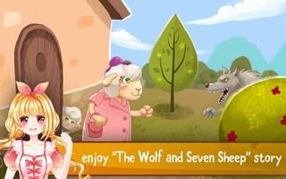 The Wolf and Seven Sheep, Bedtime Book Fairytale Affiche