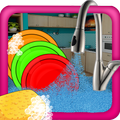 Girls Dish Washing - Cleanup