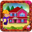 Mädchen rosa Haus Bau: Baumeister
