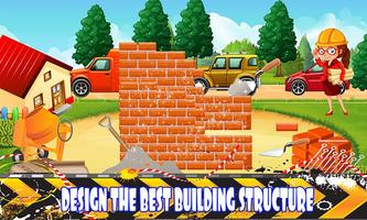 Construção de casas rosa rosa: construtor Cartaz