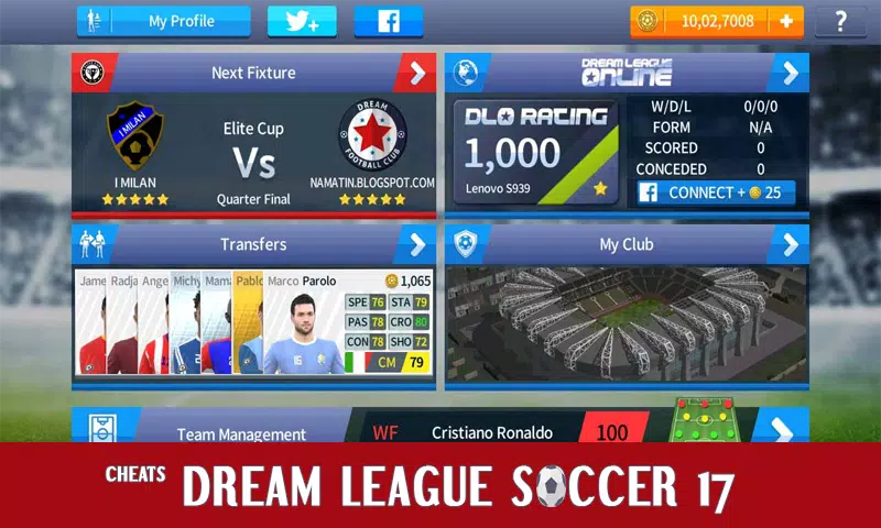 Cheats Dream League Soccer 2017: Unlimited Coins APK pour Android  Télécharger