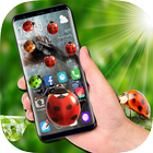 Ladybug on screen funny joke icon