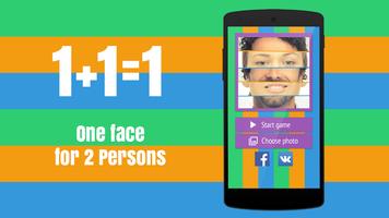 2 face in 1 photo collage Cartaz