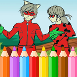 Coloring Book for Cat Noir and Ladybug