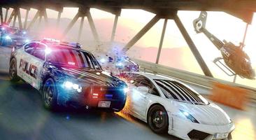 پوستر Police Chase Car - Crime Cop Robber Chase