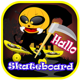 halloween skateboard jump bomb icône