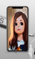Cute Cartoon Girl Wallpaper captura de pantalla 2