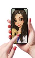 Cute Cartoon Girl Wallpaper captura de pantalla 3