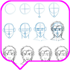 Tutorial de dibujo facial icono