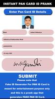 Instant Pan Card Id Maker Prank captura de pantalla 1