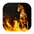 Horse on fire live wallpaper icon