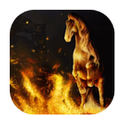 Horse on fire live wallpaper icône