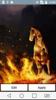 Horse on fire live wallpaper poster