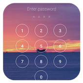 Lock screen with password icon