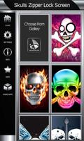 برنامه‌نما Skulls Zipper Lock Screen عکس از صفحه