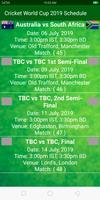 Cricket World Cup 2019 Schedule ảnh chụp màn hình 2