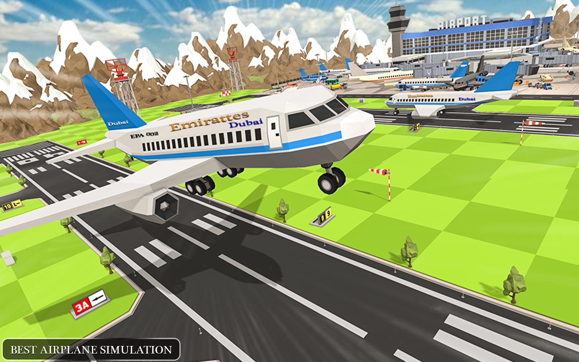 Flight Simulator Blocky Airplane Pilot 3d Free For Android Apk Download - roblox airport gfx