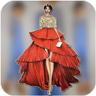 Fashion design sketches - Dress icon