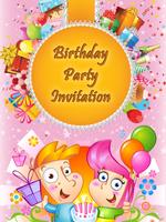 Birthday Invitation Card Frame poster