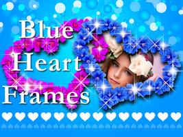 Blue Heart Photo Frames Affiche