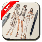 Fashion design sketches icon