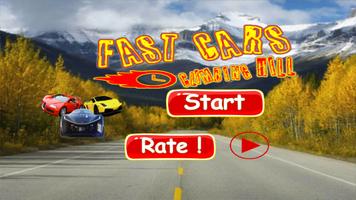 Fast Cars climbing hill poster