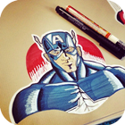 Draw Hero Captain America icône
