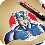 آیکون‌ Draw Hero Captain America